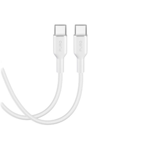 Puro 40991 Kабел SOFT Type-C-C 60W, 1,5 м, бял